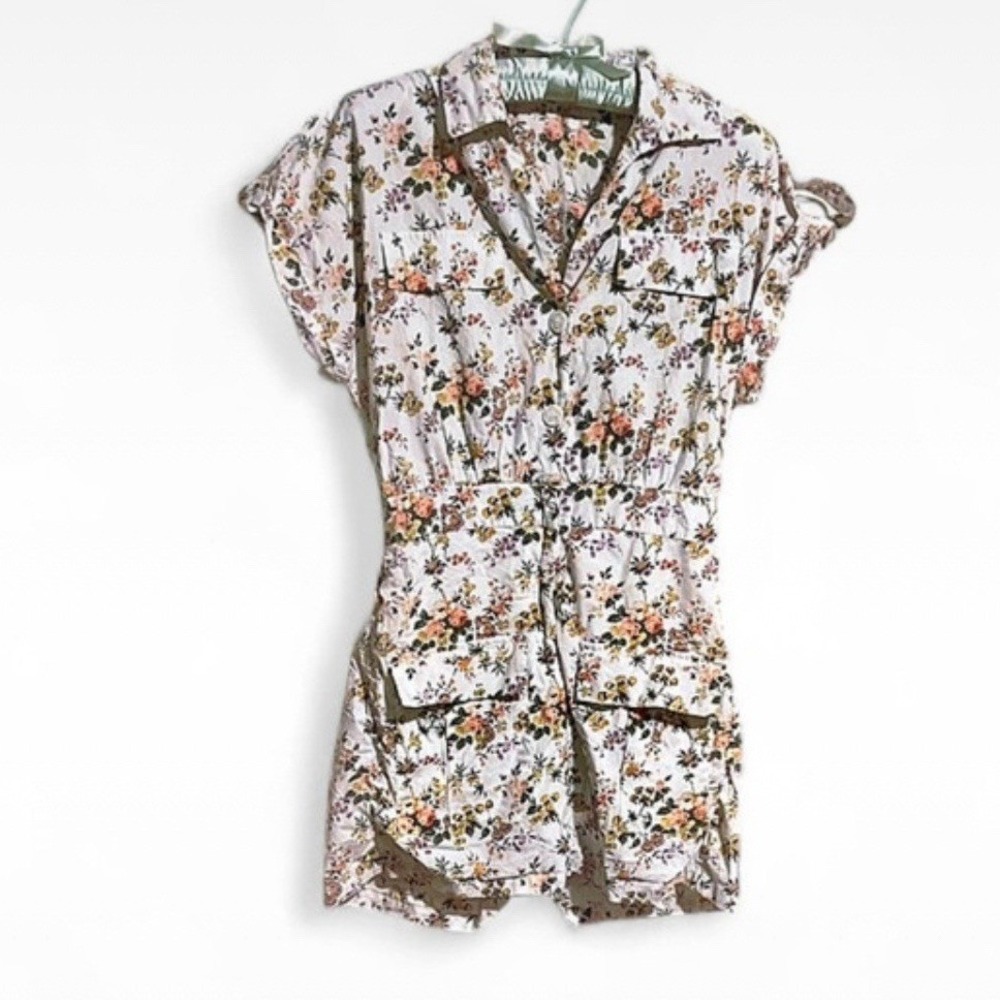 Ladies Floral Romper | Cottagecore Safari Style | Pockets SZ S